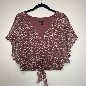 Express chiffon cropped flowy top size medium